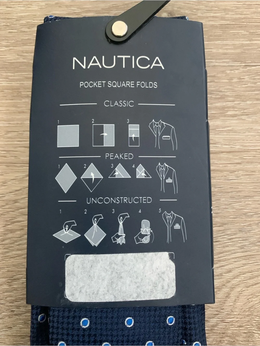 NWT Nautica Dark Blue Tie & Light Blue Pocket Square Set